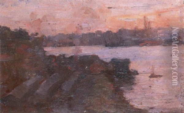 Milson's Point Sydney Oil Painting - John Llewellyn Jones