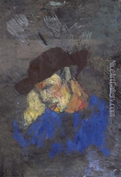 Portrait Eines Herren Mit Hut Oil Painting - Max-Alfred Buri