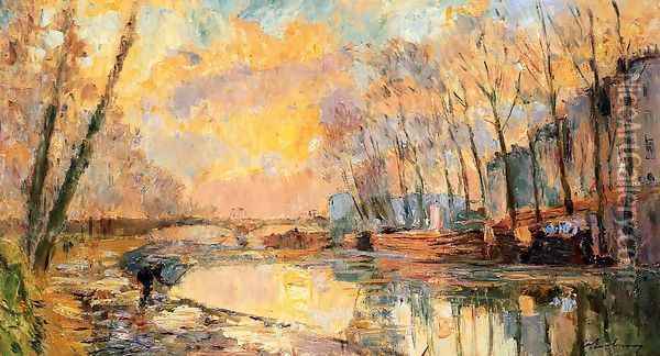The Canal at Charenton Oil Painting - Albert Lebourg