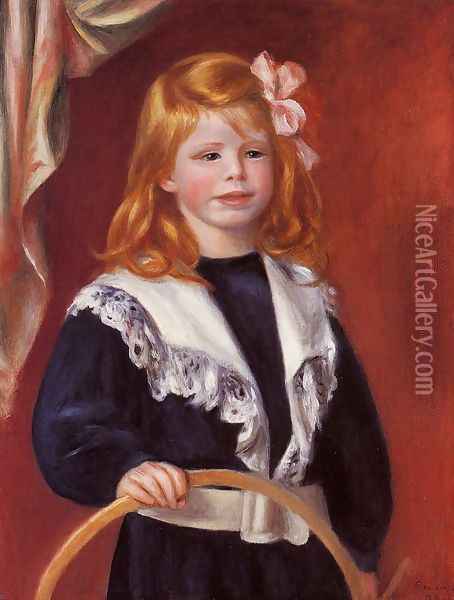 Portrait Of Jean Renoir Aka Child With A Hoop Oil Painting - Pierre Auguste Renoir
