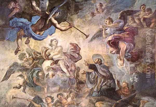 Saint Cajetan Appeasing Divine Anger Oil Painting - Francesco Solimena