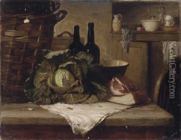 The Kitchen Table Oil Painting - Harry Brooker