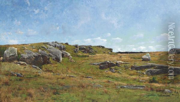 Moorland Path, Cape Ann, Massachusetts Oil Painting - Joseph Rodefer DeCamp