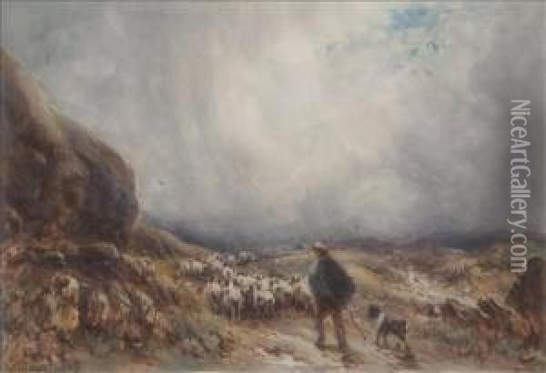 Stormy Day On The Fells, Westmorland Oil Painting - William Manners