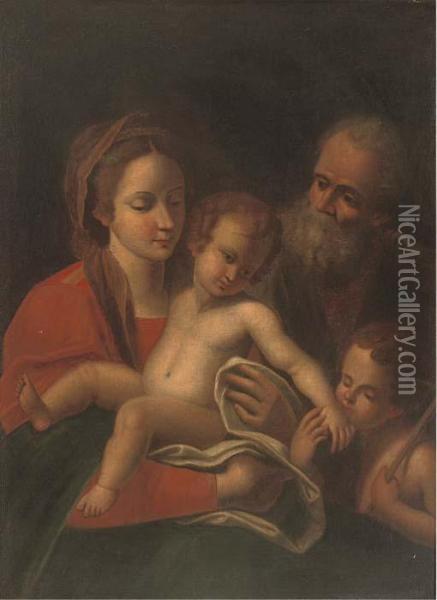 The Holy Family With The Infant Saint John The Baptist Oil Painting - Carlo Cignani