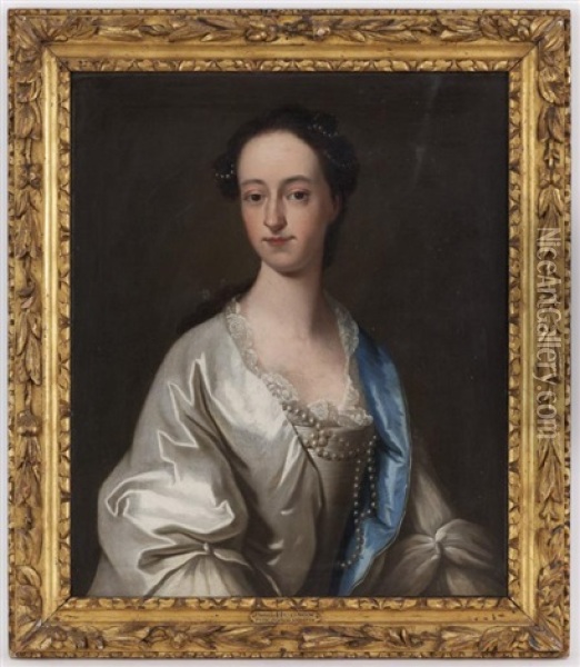 Portrait D'une Elegante Oil Painting - Thomas Hudson