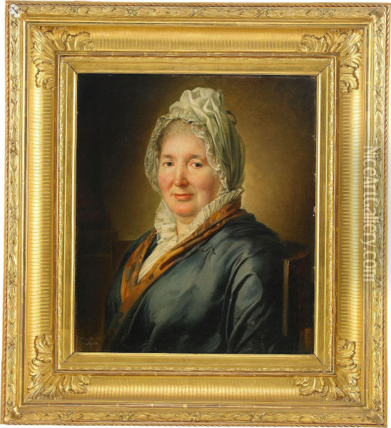 Portratt Forestallande Christina Elisabeth Hjorth Oil Painting - Per Ii Krafft