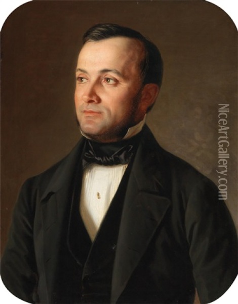 Portrait Of Johann Von Waller Oil Painting - Edouard Von Engerth