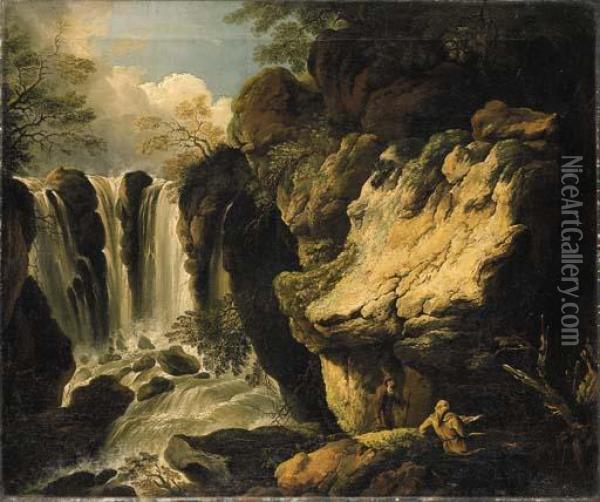 Landschaft Mit Eremit Oil Painting - Johann Balthasar I Bullinger