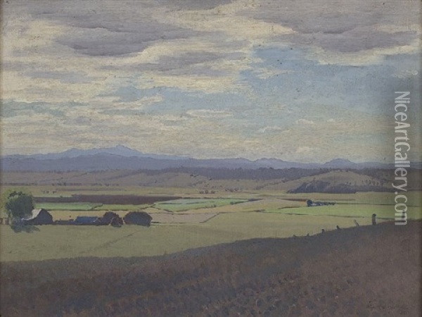 Victorian Landscape Oil Painting - Elioth Gruner
