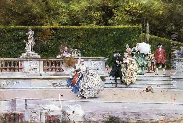 Scene Galante Oil Painting - Giovanni Boldini