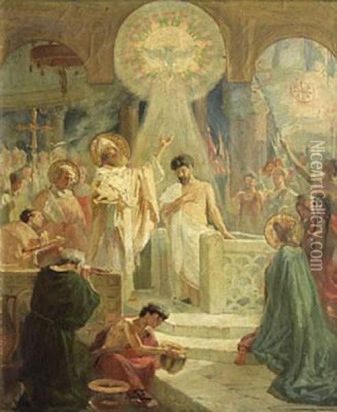Battesimo Oil Painting - Eugenio Cisterna
