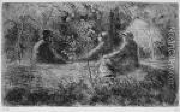 Repos Du Dimanche Dans Le Bois Oil Painting - Camille Pissarro