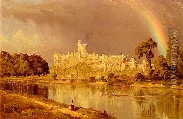 Study Of Windsor Castle Oil Painting - Sanford Robinson Gifford