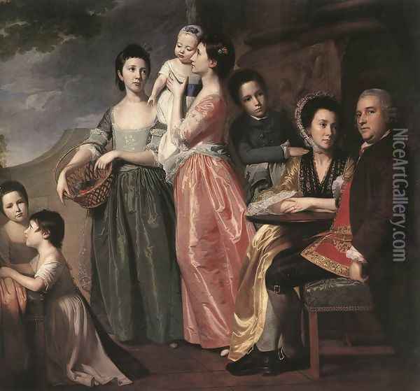 The Leigh Family c. 1768 Oil Painting - George Romney