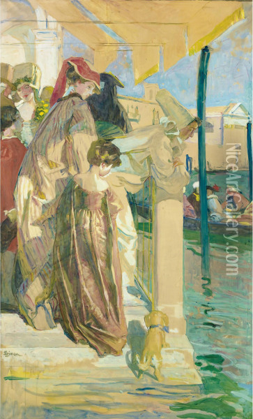 Fete A Venise Oil Painting - Lucien Simon