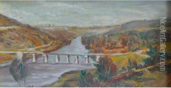  Lacreuse Au Pont Des Piles  Oil Painting - Maurice Leblanc