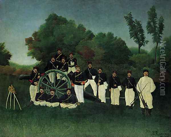 Artillerymen Oil Painting - Henri Julien Rousseau