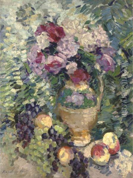 A Basket Of Flowers Oil Painting - Konstantin Alexeievitch Korovin