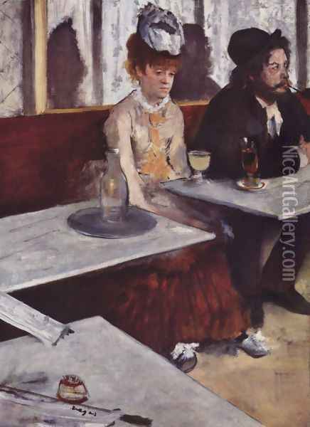 In a Cafe (The Absinthe Drinker) 1875-76 Oil Painting - Edgar Degas