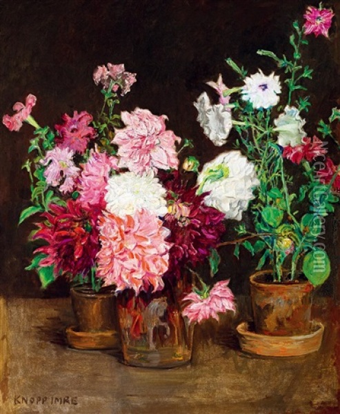 Still-life Of Flowers Oil Painting - Imre Knopp