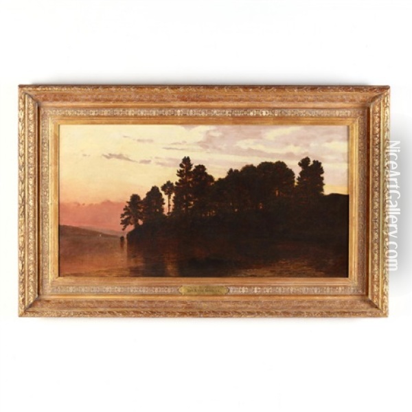 Sunset On Lake George Oil Painting - John Bunyan Bristol