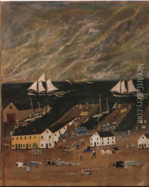 Appleton Wharf, Marblehead, Ma Oil Painting - John Orne Johnson Frost