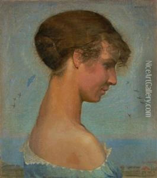 Portrait Einerjungen Frau Oil Painting - Philippe Robert