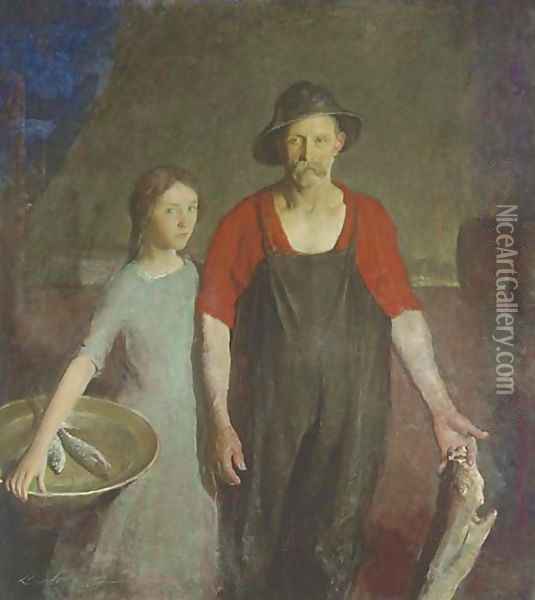 Fisherman and his Daughter Oil Painting - Charles Webster Hawthorne