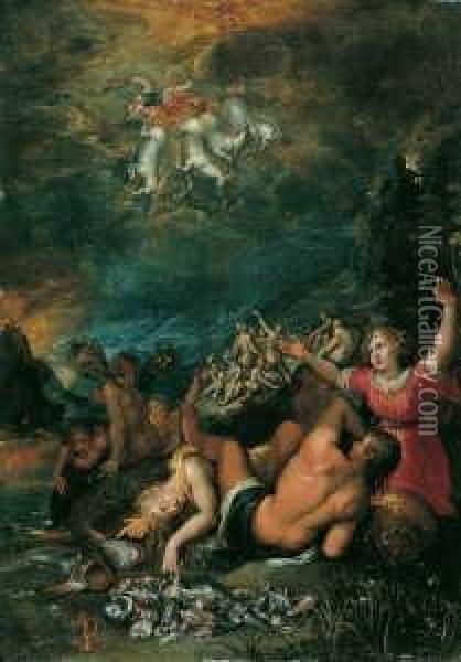Der Sturz Des Phaeton (nach Ovid, Met. Oil Painting - Jacob I De Backer
