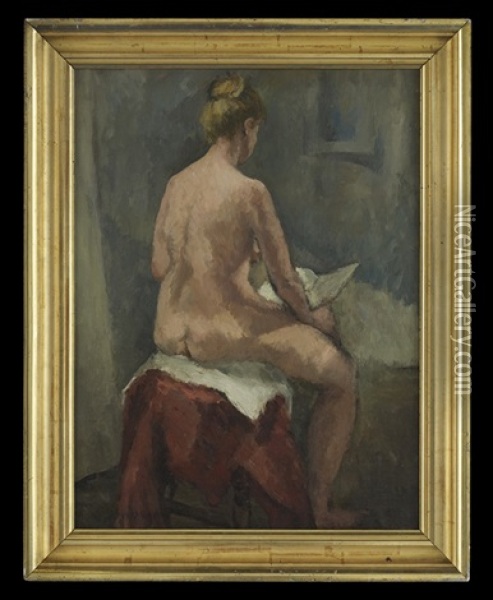 Nude, After The Bath Oil Painting - Vera Rockline