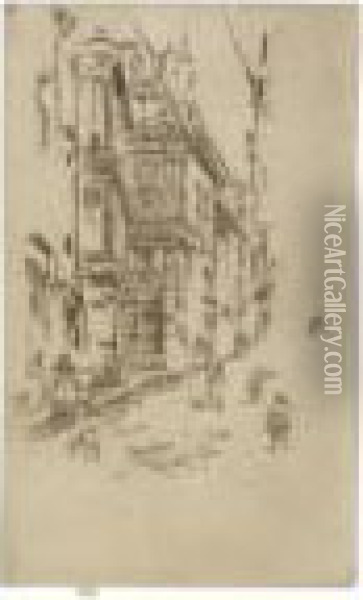 Chancellerie, Loches Oil Painting - James Abbott McNeill Whistler