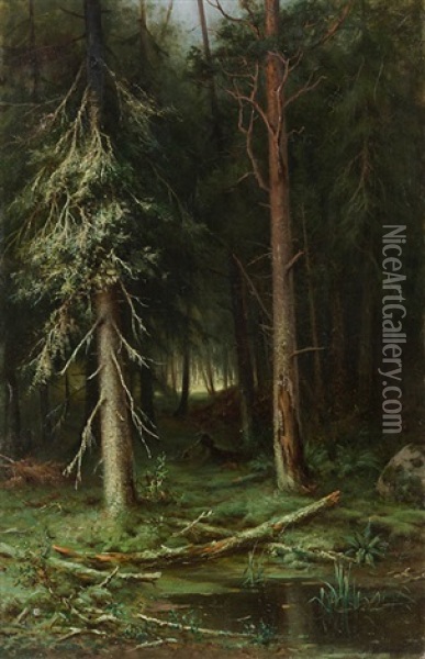 Waldinneres Oil Painting - Andrej Nikolajevich Schilder