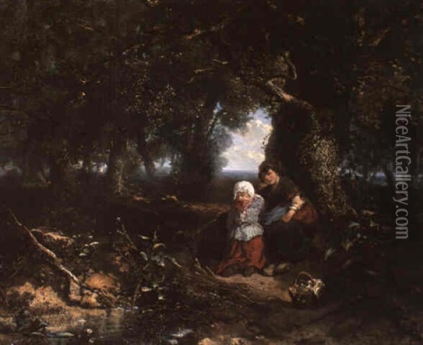 In The Woods Oil Painting - Johannes Marius ten Kate