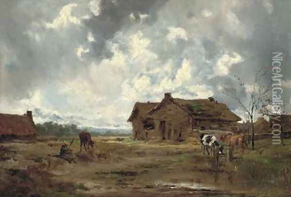 A farmstead, Liviarno Oil Painting - Italian School