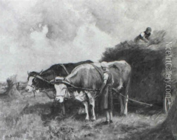 Ein Ochsengespann Wird Mit Getreide Beladen Oil Painting - Johann Daniel Holz