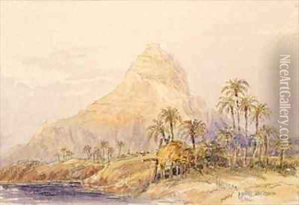 Extinct volcano between El Deir and Abu Simbel Egypt Oil Painting - Arthur Sherwood Edwards