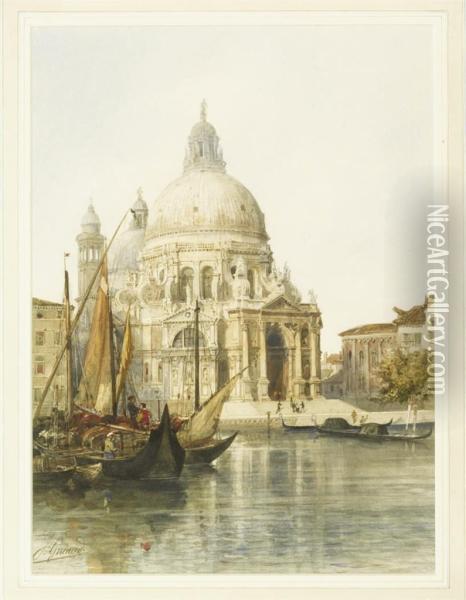 Santa Maria Della Salute, Venice Oil Painting - Jacques Guiaud