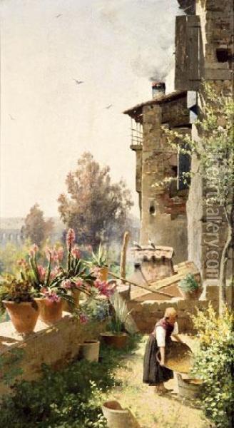 Romai Kert Oil Painting - Othmar Brioschi