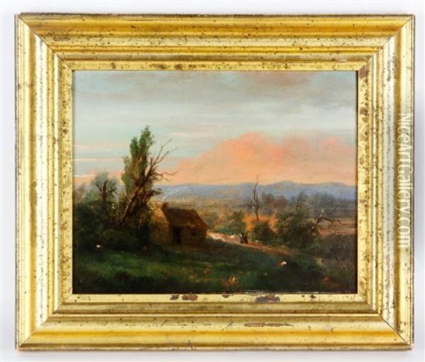 Hudson Valley Sunset Oil Painting - Shepard Alonzo Mount