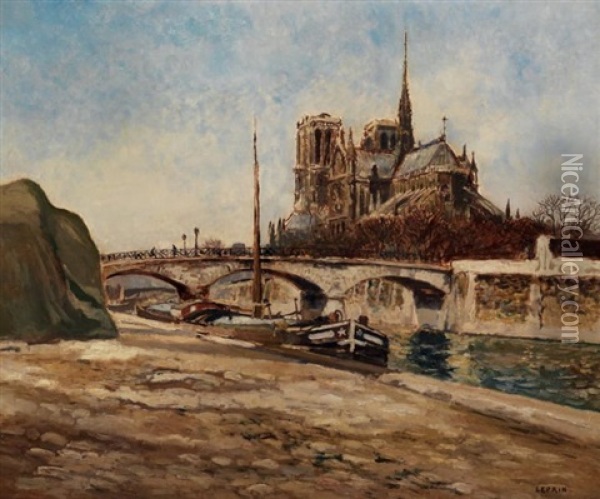 Le Chevet De Notre Dame Oil Painting - Marcel Francois Leprin