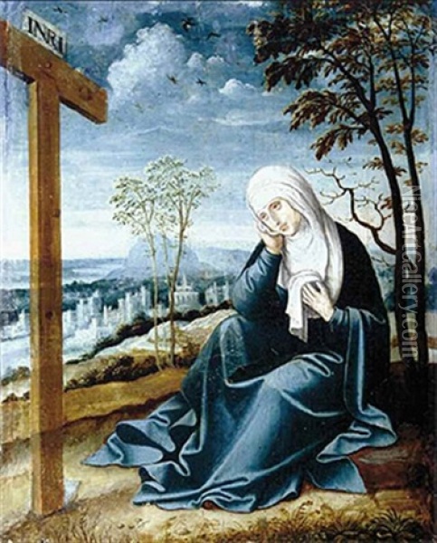 Madonna In Jerusalem Oil Painting - Pieter Coecke van Aelst the Elder