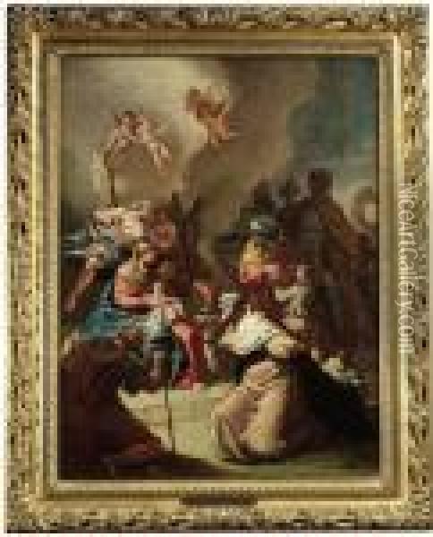 The Adoration Of The Magi Oil Painting - Giovanni Battista Pittoni the younger