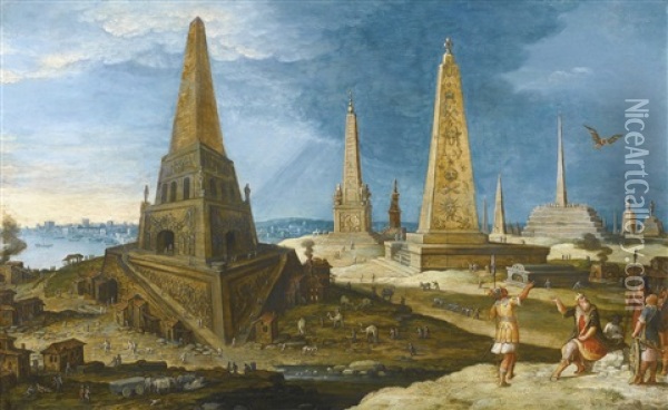 Nimrod Amongst The Monuments Oil Painting - Hendrick van Cleve III