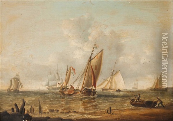 Fishing Boats Oil Painting - Charles Martin Powell