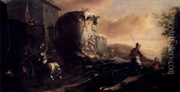 Scene De Cavaliers Oil Painting - Charles Parrocel