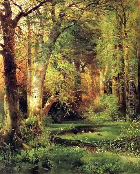 Forest Scene Oil Painting - Thomas Moran