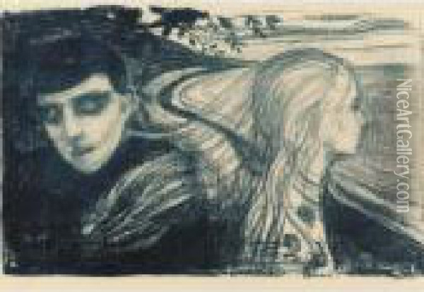 Separation Ii (loslosung) (w. 78; S. 68) Oil Painting - Edvard Munch