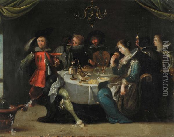 Scena Di Banchetto Oil Painting - Frans I Francken
