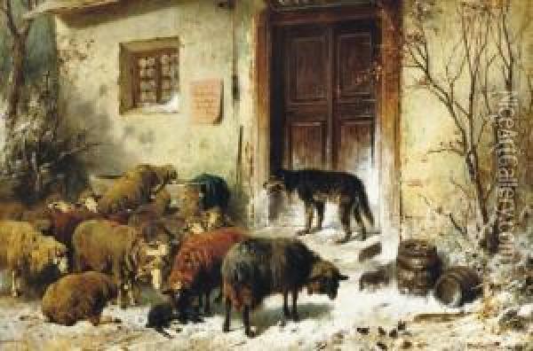 The Loyal Watchdog Oil Painting - Friedrich Otto Gebler